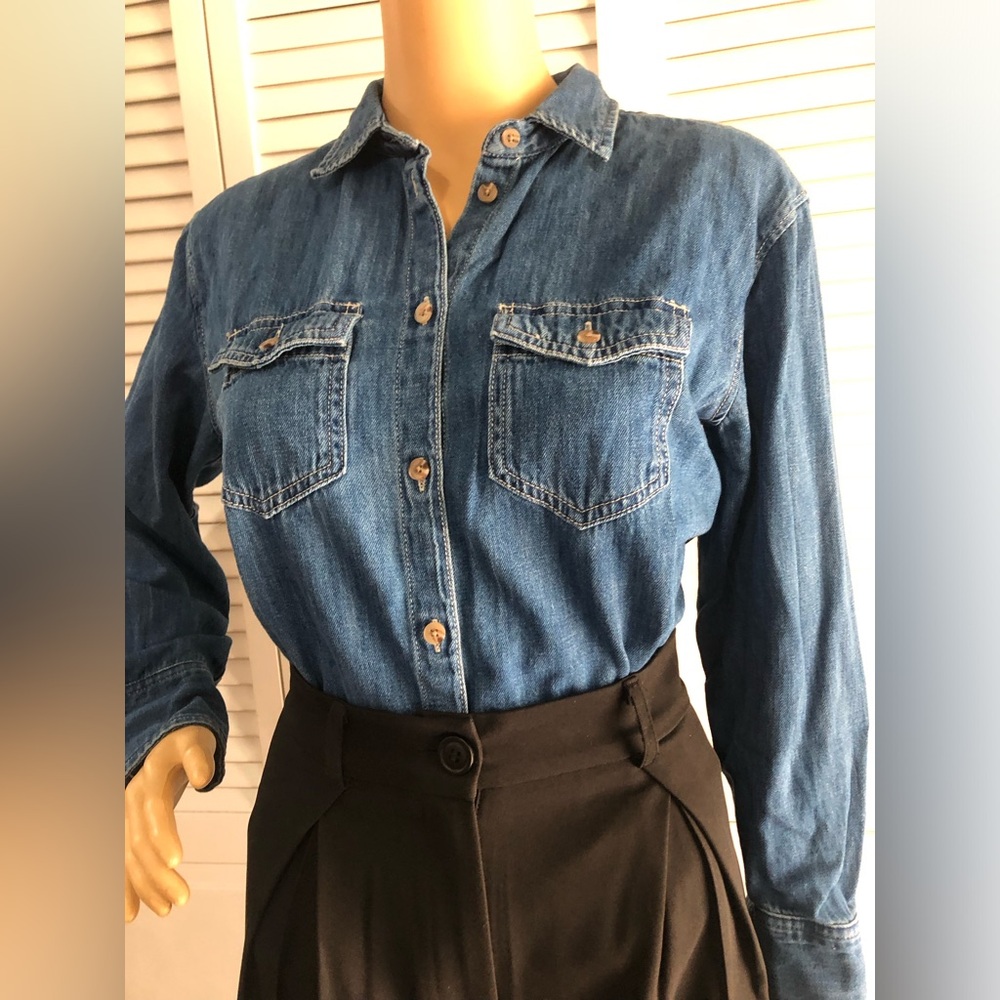 J. Crew Medium Blue Denim Button-Down Shirt